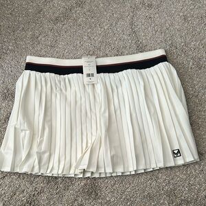 Tory Sport White Mini Pleated Skirt Resort Wear